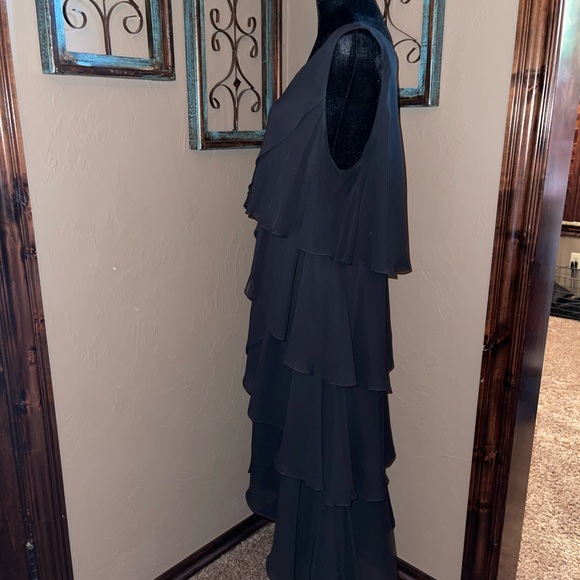 Signature Tessa black ruffle dress hi-lo style purchased at DressBarn worn once - Picture 3 of 6